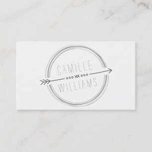 MODERN ARROW LOGO grey coole rustieke hand geteken Visitekaartje