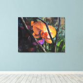 Modern Art Abstract Cubist Orchid Stretched Canvas Afdruk (Insitu (Houten vloer))