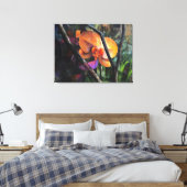 Modern Art Abstract Cubist Orchid Stretched Canvas Afdruk (Insitu (Slaapkamer))