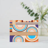 Modern Art Abstract Faux Bauhaus Pattern Briefkaart (Staand voorkant)