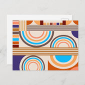 Modern Art Abstract Faux Bauhaus Pattern Briefkaart (Voorkant / Achterkant)