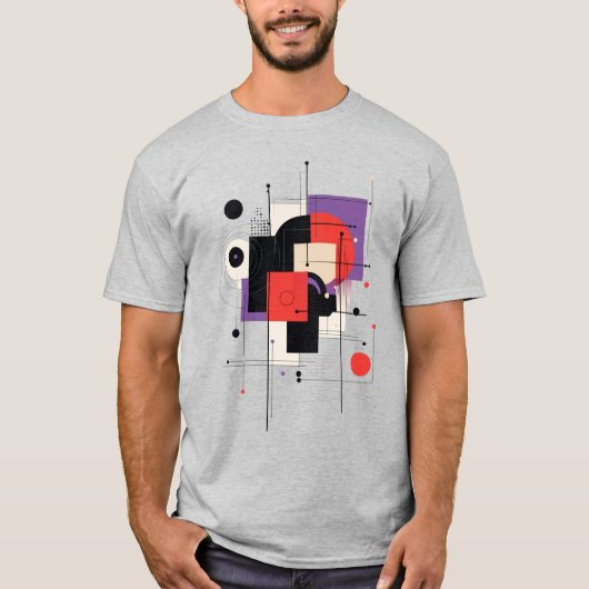 Modern Art Abstracte geometrische vormen T-shirt (Voorkant)