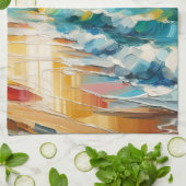 Modern Art Beach Sunset Art Design Theedoek (Gevouwen)