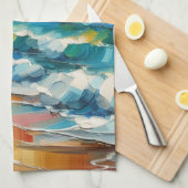 Modern Art Beach Sunset Art Design Theedoek (Quarter Fold)