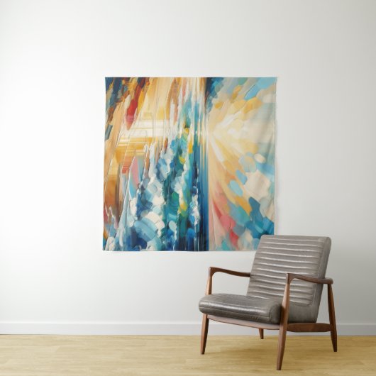 Modern Art Beach zonsondergang Wandkleed (In Situ (horizontaal))