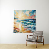 Modern Art Beach zonsondergang Wandkleed (In situ)