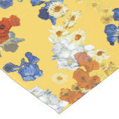 Modern Art Blauw Rood Bloemen Mosterd Geel Korte Tafelloper (Hoek)