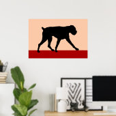 Modern Art Boxer Dog Poster (Thuiskantoor)