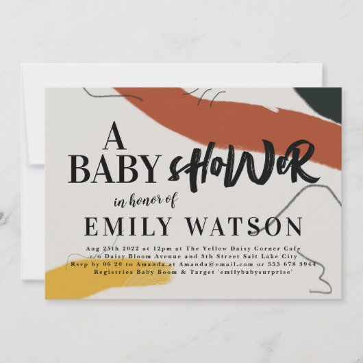 Modern Art Boy of Girl Abstract Baby shower Kaart (Voorkant)