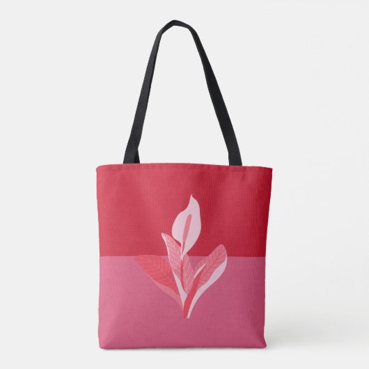 Modern Art Calla Lily Roze Tote Bag (Achterkant)