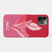 Modern Art Calla Lily Rroze Monogram Case-Mate iPhone Case (Achterkant (horizontaal))