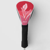Modern Art Calla Lily Rroze Monogram Golfheadcover (Voorkant)