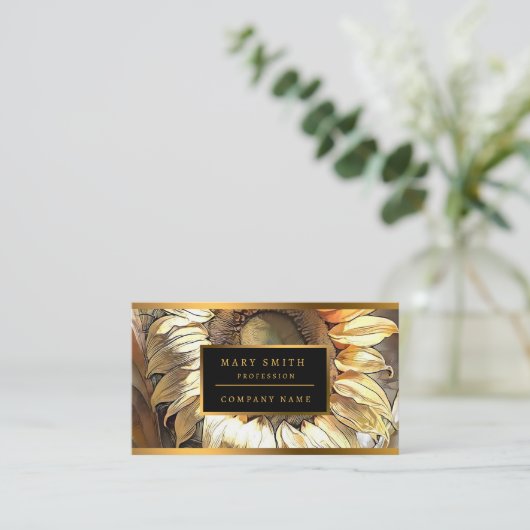 Modern Art  Collectie zonnebloem Visitekaartje (Staand voorkant)