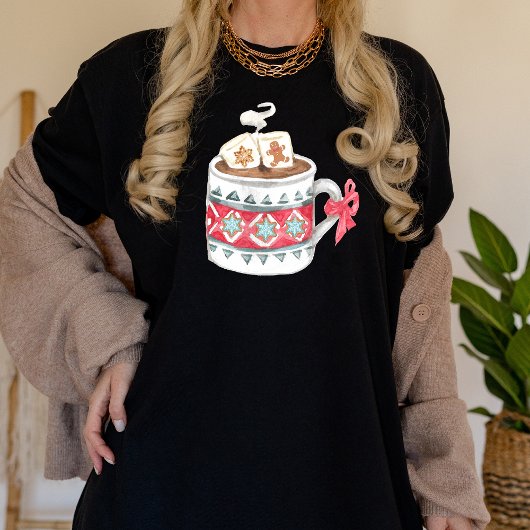 Modern Art Coquette Vrouwen Vrolijk Kerstfeest T-shirt