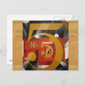 Modern Art Cubist Demuth Figuur 5 in Gold Briefkaart (Voorkant / Achterkant)