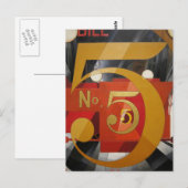 Modern Art Cubist Demuth Figuur 5 in Gold Briefkaart (Voorkant / Achterkant)