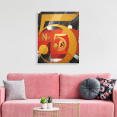 Modern Art Cubist Demuth Figuur 5 in Gold Canvas Afdruk (Insitu (Woonkamer))