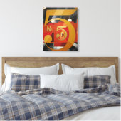 Modern Art Cubist Demuth Figuur 5 in Gold Canvas Afdruk (Insitu (Slaapkamer))