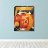 Modern Art Cubist Demuth Figuur 5 in Gold Canvas Afdruk (Insitu (Houten vloer))