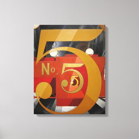 Modern Art Cubist Demuth Figuur 5 in Gold Canvas Afdruk (Voorkant)
