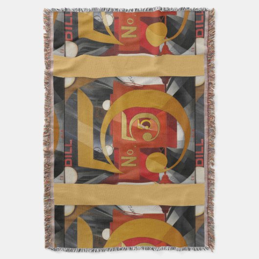 Modern Art Cubist Demuth Figuur 5 in Gold Deken (Voorkant Verticaal)