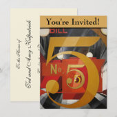 Modern Art Cubist Demuth Figuur 5 in Gold Kaart (Voorkant / Achterkant)