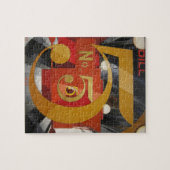 Modern Art Cubist Demuth Figuur 5 in Gold Legpuzzel (Horizontaal)