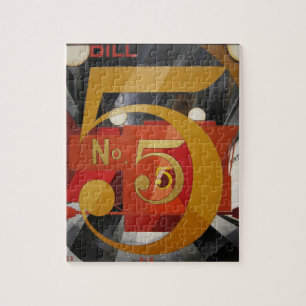 Modern Art Cubist Demuth Figuur 5 in Gold Legpuzzel