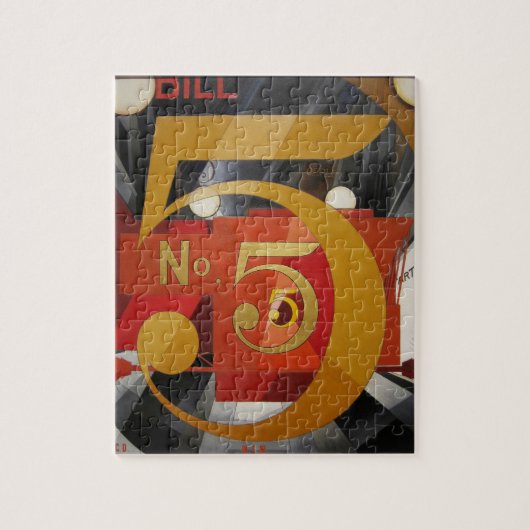 Modern Art Cubist Demuth Figuur 5 in Gold Legpuzzel (Verticaal)