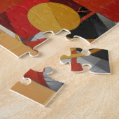 Modern Art Cubist Demuth Figuur 5 in Gold Legpuzzel (Zijkant)