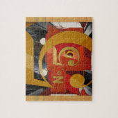 Modern Art Cubist Demuth Figuur 5 in Gold Legpuzzel (Verticaal)