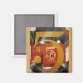 Modern Art Cubist Demuth Figuur 5 in Gold Magneet (Voorkant / Achterkant)