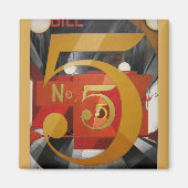 Modern Art Cubist Demuth Figuur 5 in Gold Magneet (Voorkant)