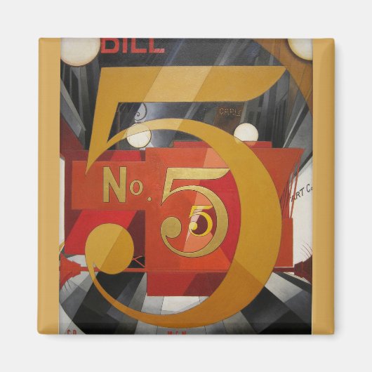 Modern Art Cubist Demuth Figuur 5 in Gold Magneet (Voorkant)