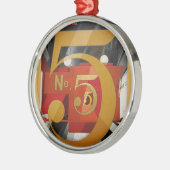 Modern Art Cubist Demuth Figuur 5 in Gold Metalen Ornament (Links)