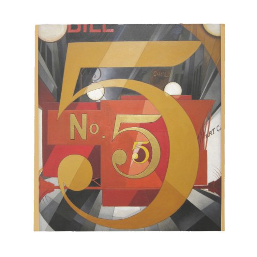 Modern Art Cubist Demuth Figuur 5 in Gold Notitieblok (Voorkant)