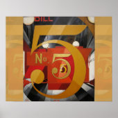 Modern Art Cubist Demuth Figuur 5 in Gold Poster (Voorkant)