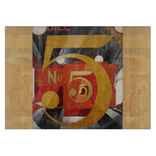 Modern Art Cubist Demuth Figuur 5 in Gold Snijplank (Voorkant)