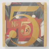 Modern Art Cubist Demuth Figuur 5 in Gold Stenen Onderzetter (Voorkant)