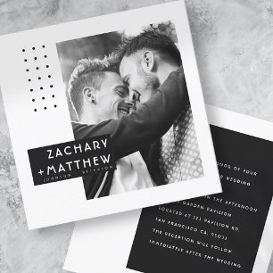 Modern Art Custom Photo Wedding Invitation Kaart