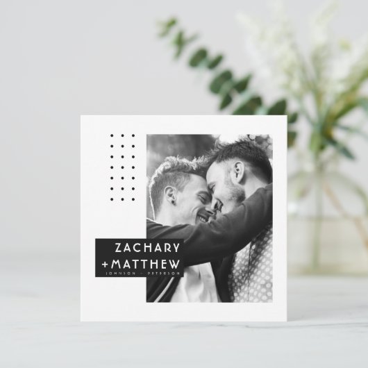 Modern Art Custom Photo Wedding Invitation Kaart (Staand voorkant)