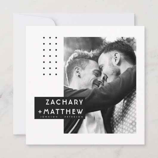 Modern Art Custom Photo Wedding Invitation Kaart (Voorkant)