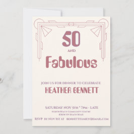 Modern Art Deco 50 and Fabulous Birthday Kaart