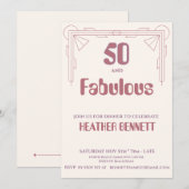 Modern Art Deco 50 and Fabulous Birthday  Kaart (Voorkant / Achterkant)