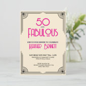 Modern Art Deco 50 and Fabulous Birthday Kaart (Staand voorkant)