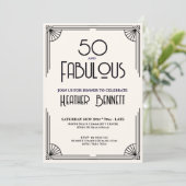 Modern Art Deco 50 and Fabulous Birthday Kaart (Staand voorkant)