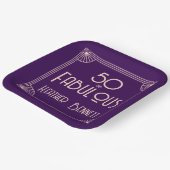 Modern Art Deco 50 and Fabulous Birthday Papieren Bordje (Gebogen)