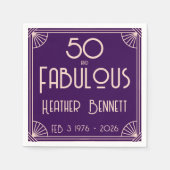 Modern Art Deco 50 and Fabulous Birthday Servet (Voorkant)