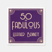 Modern Art Deco 50 and Fabulous Birthday Servet (Voorkant)