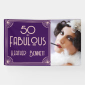 Modern Art Deco 50 and Fabulous Birthday Spandoek (Horizontaal)